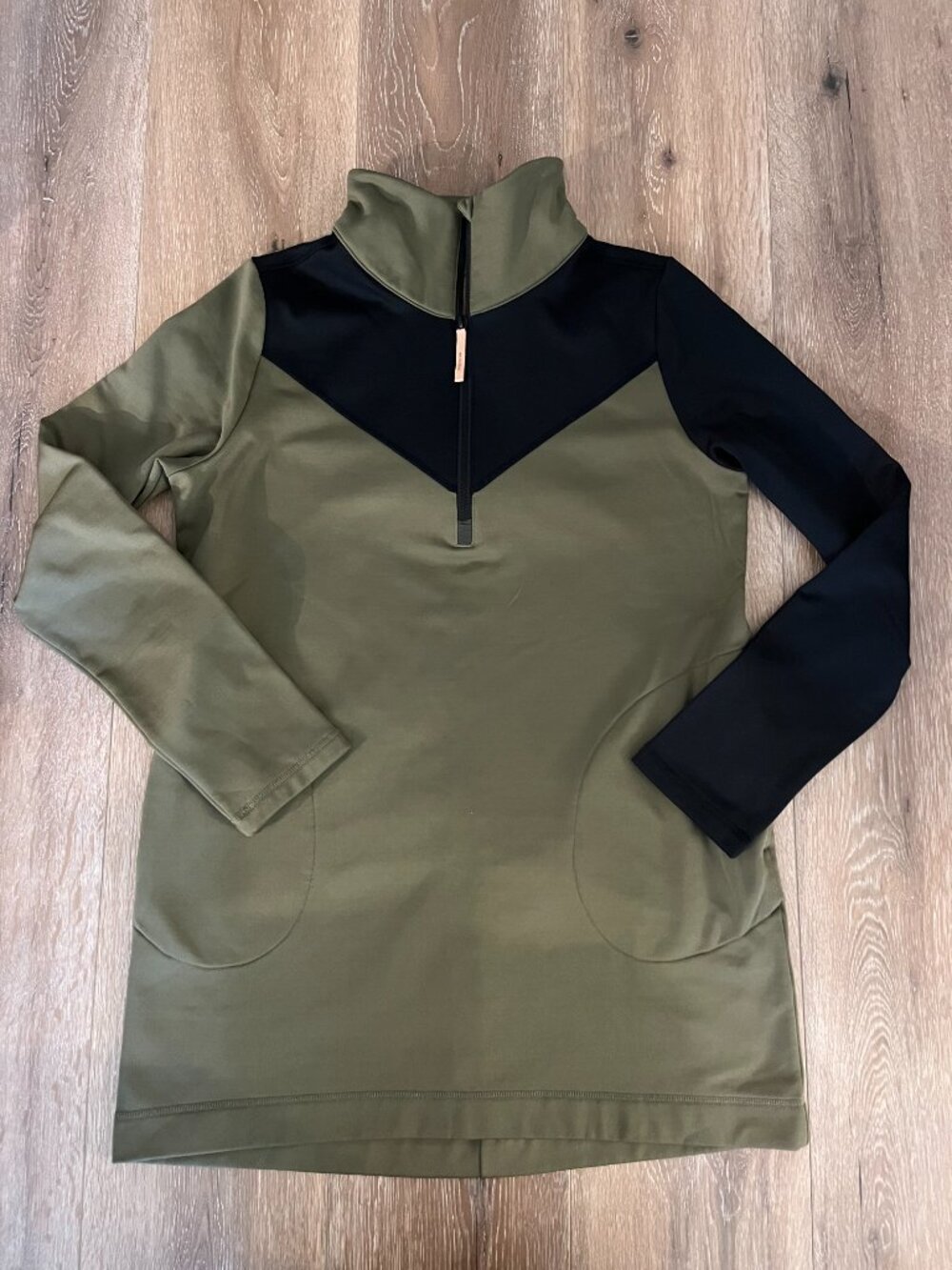 INDYEVA Bero III Long Sleeve Quarter Zip Tunic Top Pullover Sweater - M - Green - Picture 2 of 7